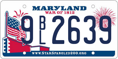 MD license plate 9BL2639