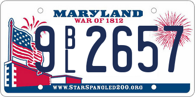 MD license plate 9BL2657