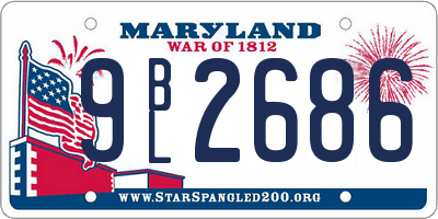 MD license plate 9BL2686