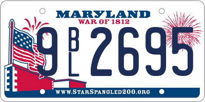 MD license plate 9BL2695