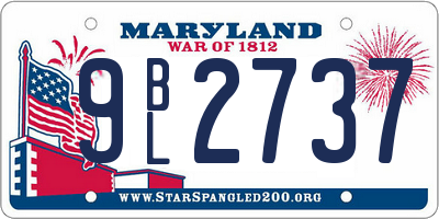 MD license plate 9BL2737