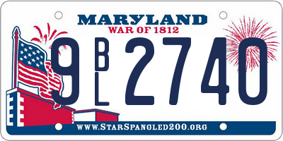 MD license plate 9BL2740