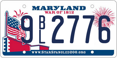 MD license plate 9BL2776