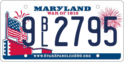 MD license plate 9BL2795