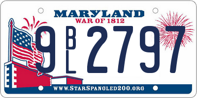 MD license plate 9BL2797