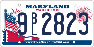 MD license plate 9BL2823