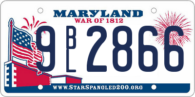 MD license plate 9BL2866