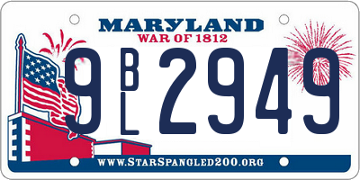 MD license plate 9BL2949