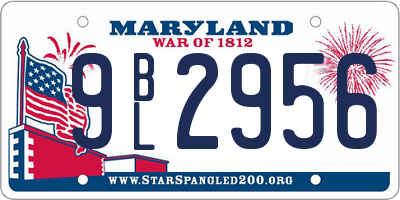 MD license plate 9BL2956