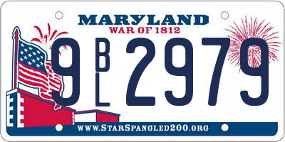 MD license plate 9BL2979