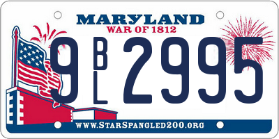 MD license plate 9BL2995