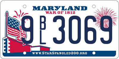 MD license plate 9BL3069