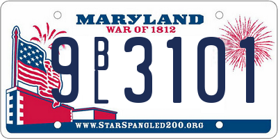 MD license plate 9BL3101