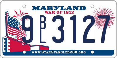MD license plate 9BL3127