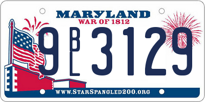 MD license plate 9BL3129