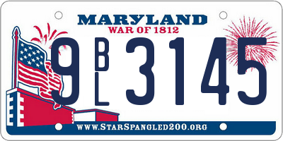 MD license plate 9BL3145