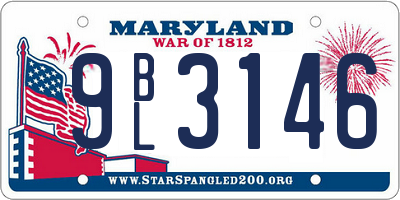 MD license plate 9BL3146