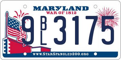 MD license plate 9BL3175