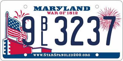 MD license plate 9BL3237