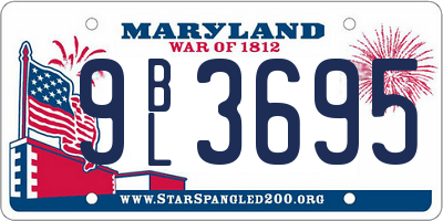 MD license plate 9BL3695
