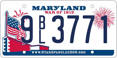 MD license plate 9BL3771