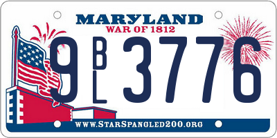 MD license plate 9BL3776