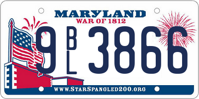 MD license plate 9BL3866