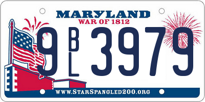 MD license plate 9BL3979