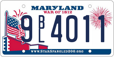 MD license plate 9BL4011