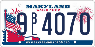 MD license plate 9BL4070