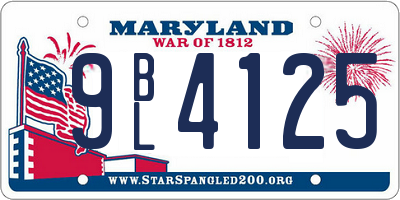 MD license plate 9BL4125