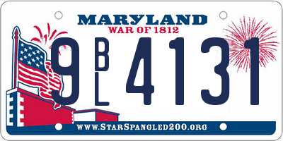 MD license plate 9BL4131