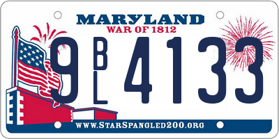MD license plate 9BL4133