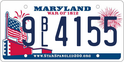 MD license plate 9BL4155