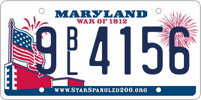 MD license plate 9BL4156