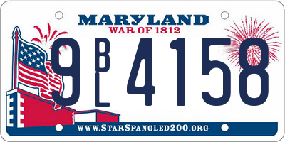 MD license plate 9BL4158