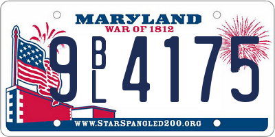 MD license plate 9BL4175