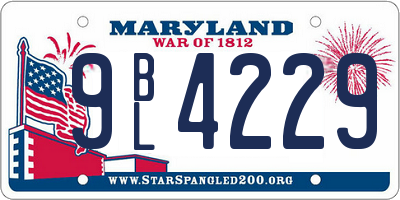 MD license plate 9BL4229