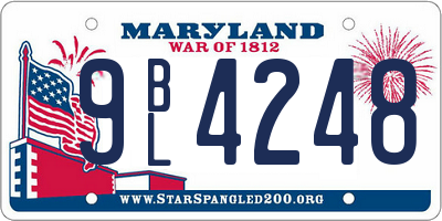 MD license plate 9BL4248