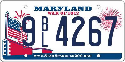 MD license plate 9BL4267