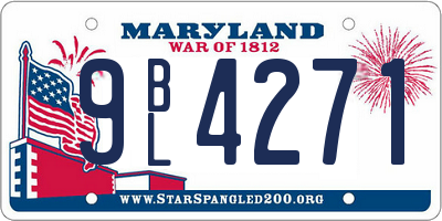 MD license plate 9BL4271