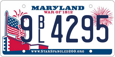 MD license plate 9BL4295