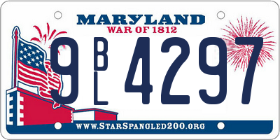 MD license plate 9BL4297