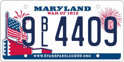 MD license plate 9BL4409