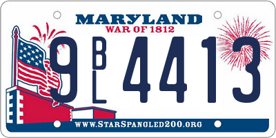 MD license plate 9BL4413