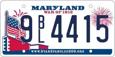 MD license plate 9BL4415