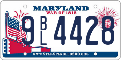 MD license plate 9BL4428