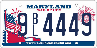 MD license plate 9BL4449