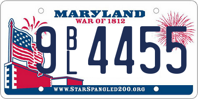 MD license plate 9BL4455