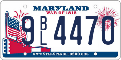 MD license plate 9BL4470